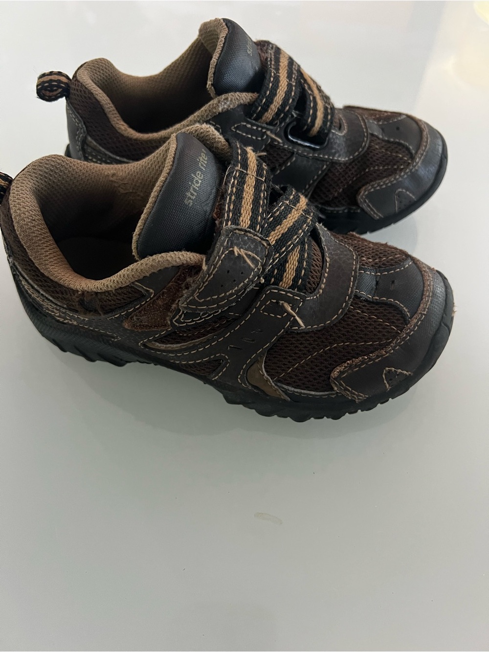 Kids Brown Athletic Sneakers with Hook-and-Loop Straps Hiking shoes